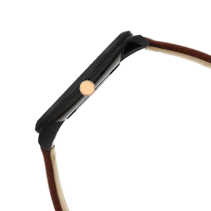 TOMMY HILFIGER Black Dial Brown Leather Strap Watch NDTH1791461