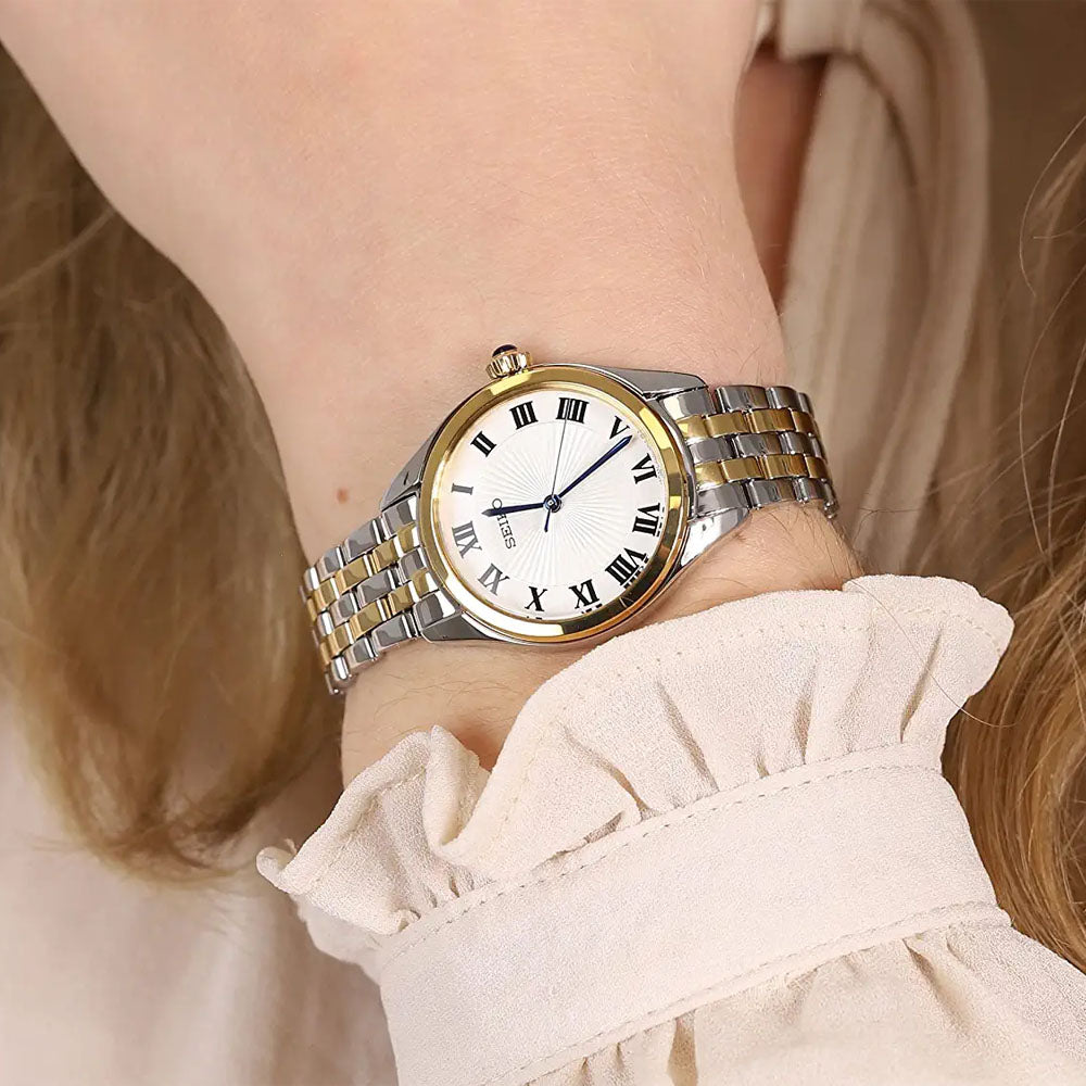 Seiko Analog White Dial Women's Watch-SUR330P1