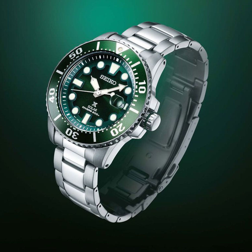 Seiko Prospex Solar Diver's 200m Men's Green Sports Watch SNE579P1