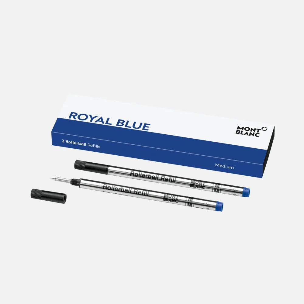 Mont Blanc 128233 2 Rollerball Refills Medium, Royal Blue