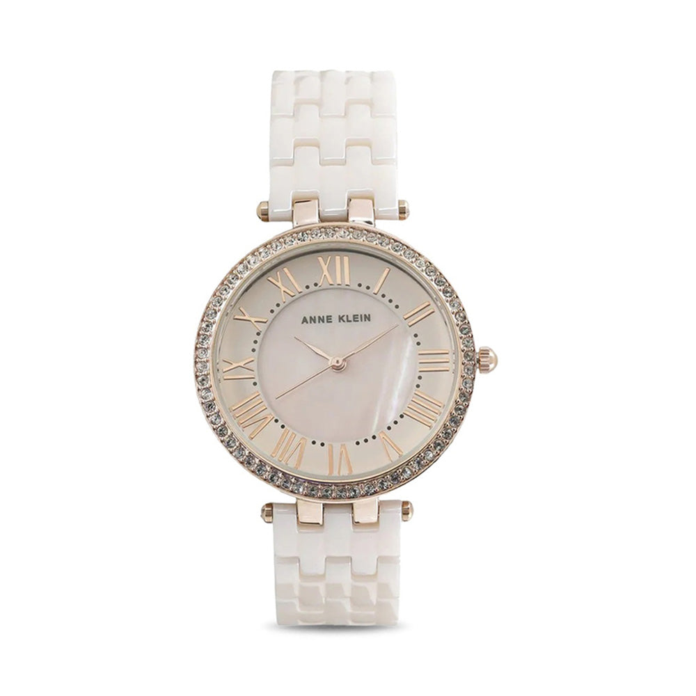 ANNE KLEIN NDAK2130RGLP Ceramics Analog Watch For Women