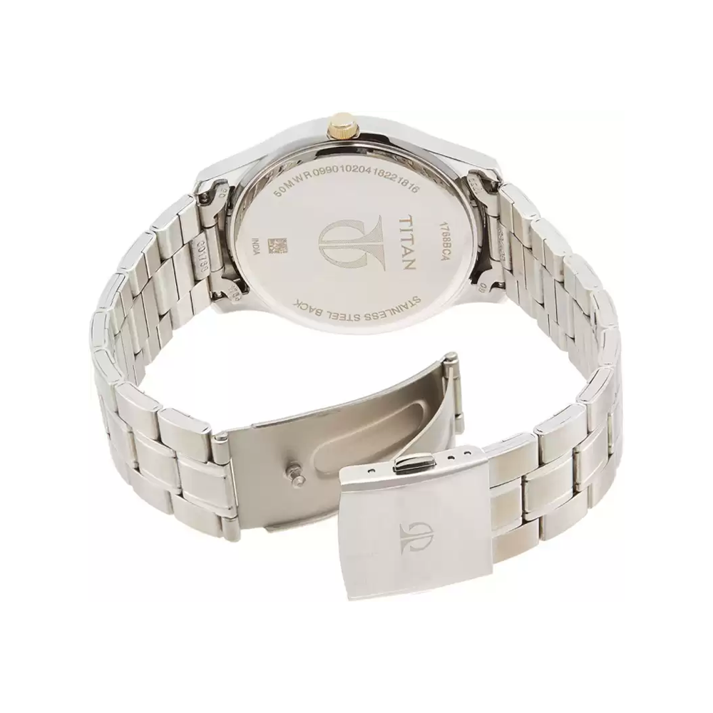 Titan Retrogrades Analog White Dial Men s Watch 1768BM01 The Watch Factory