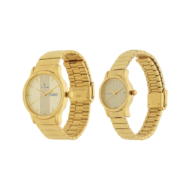 Titan NN15802490YM05 Bandhan Couple Analog Watch