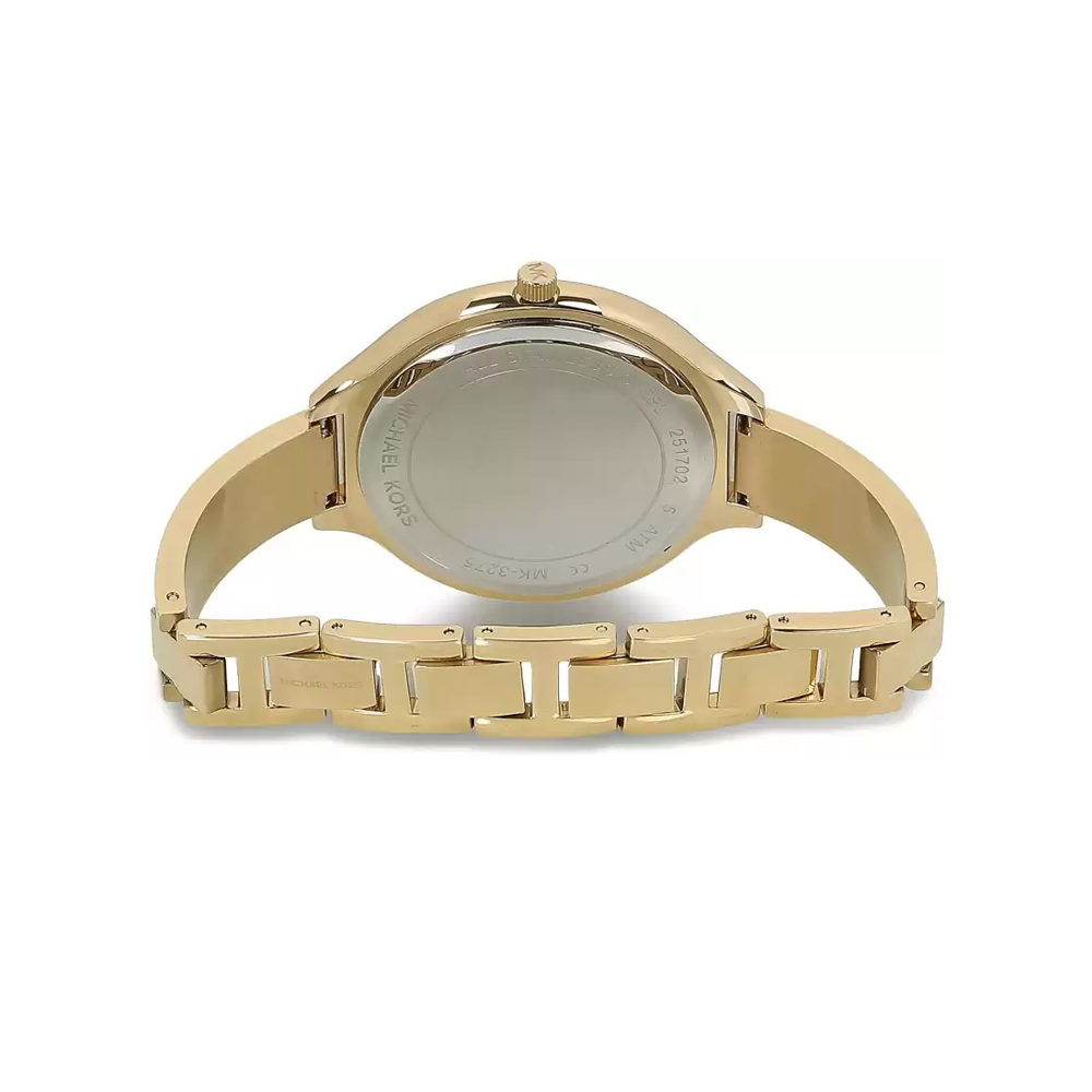 Gold Tone Mk3275 Michael Kors Slim Runway Analog Champagne