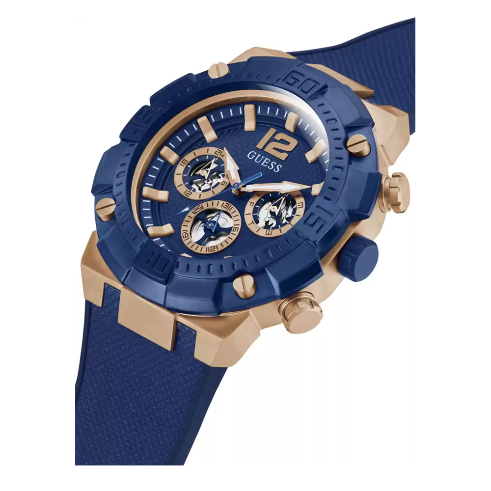 Guess Maverick Blue Dial Blue Silicone Men's Watch W0485G1 – Watches of  America