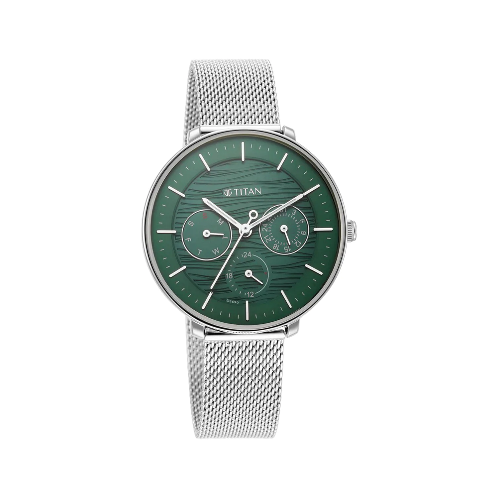 TITAN Whimsy Green Dial Multifunction Women's Watch NP2651SM02