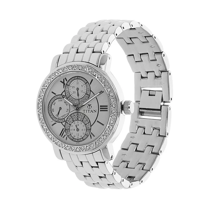 Titan Analog Silver Dial Women's Watch NF9743SM01E