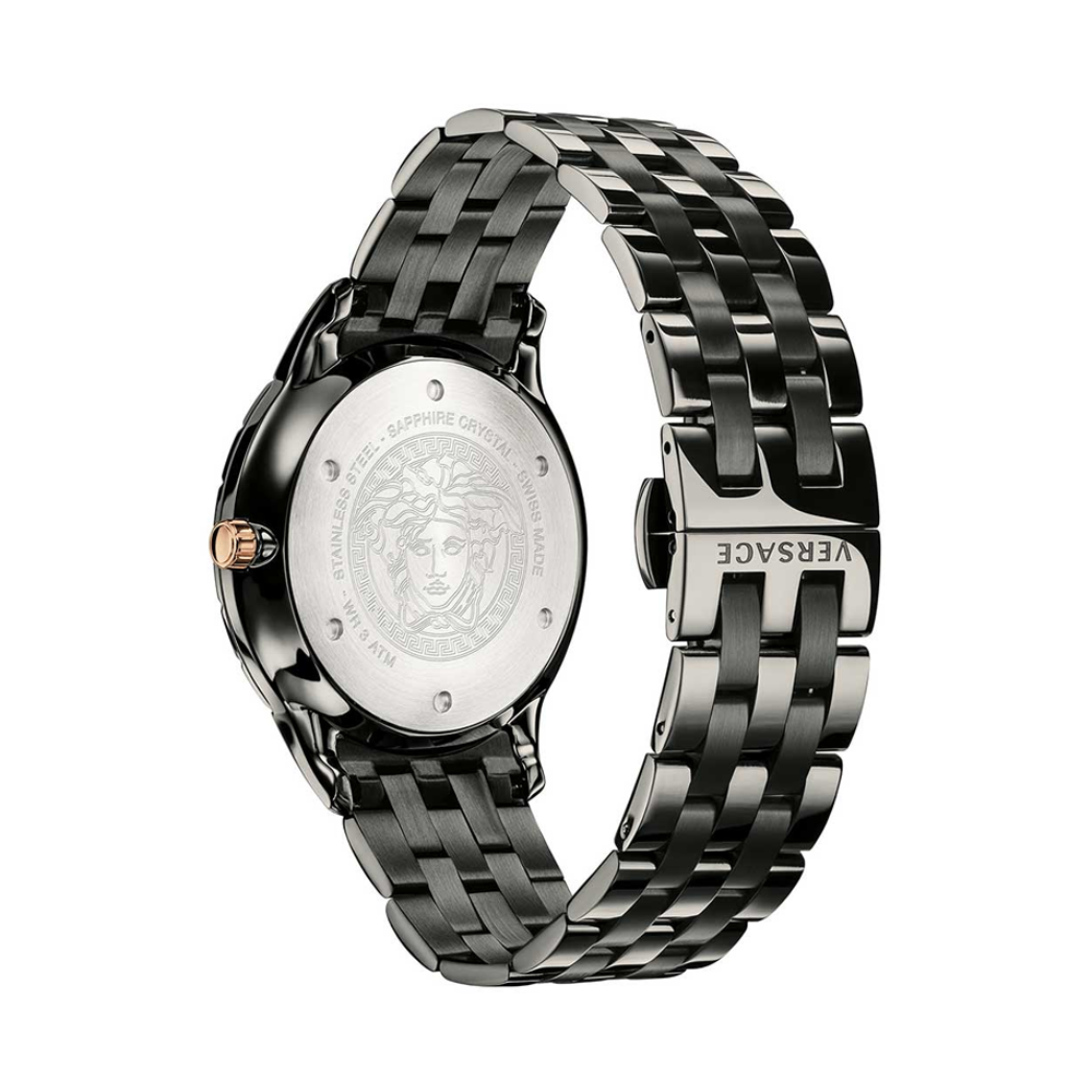 Versace VEBK00618 Univers GMT Quartz Black Dial Men's Watch