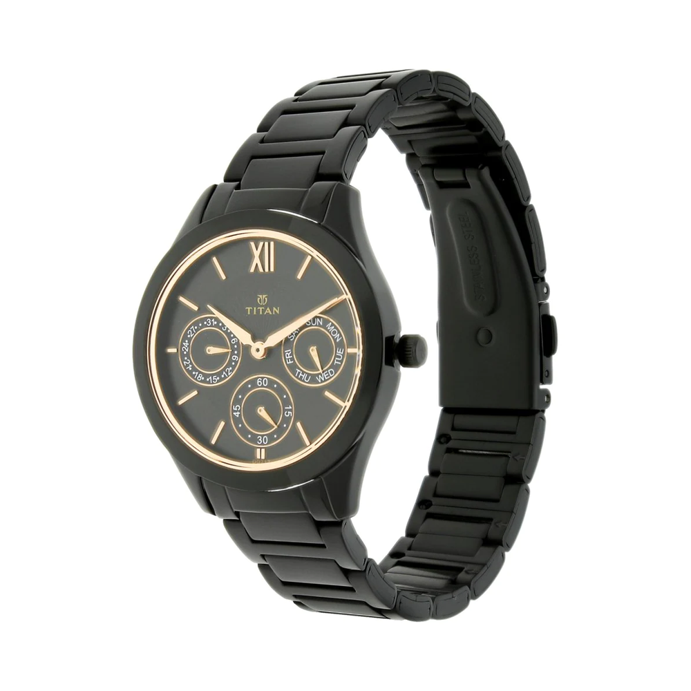 Titan black chain clearance watches for ladies