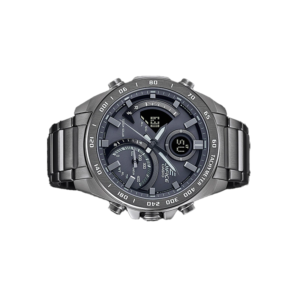 Casio EDIFICE  Mens Grey Dial Stainless Steel Analogue-Digital Watch - ED527