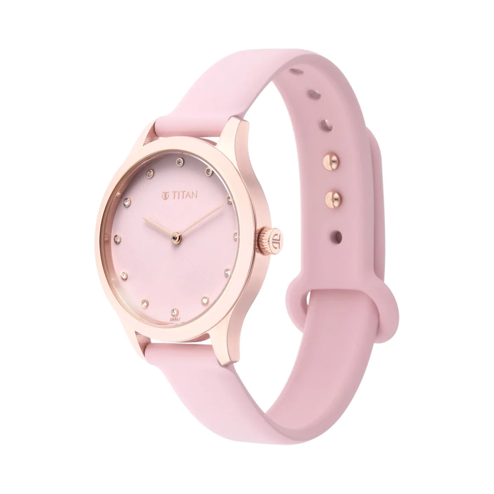Titan Athleisure Analog Pink Dial Women's Watch- NP95125WP02