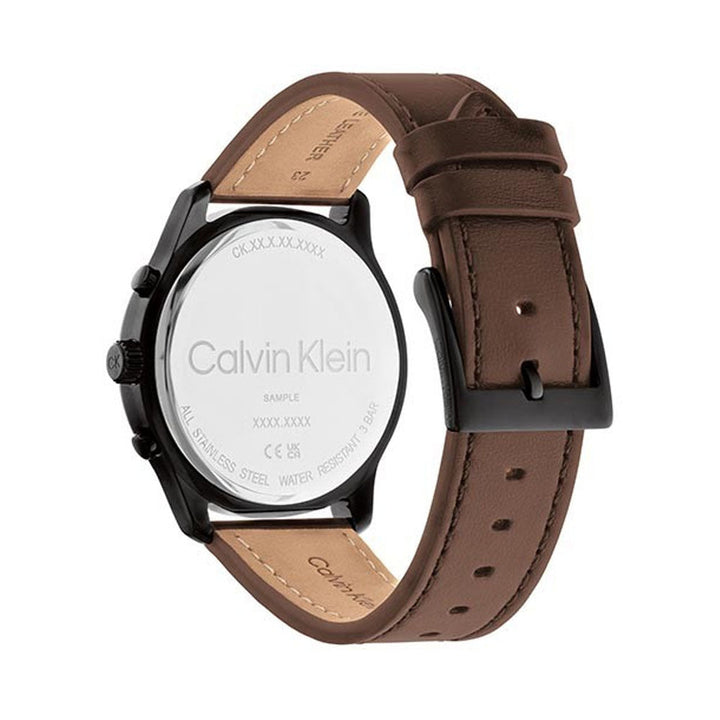 Calvin Klein Sport Multi-Function Black Dial Leather Analog Watch for Men - 25200212