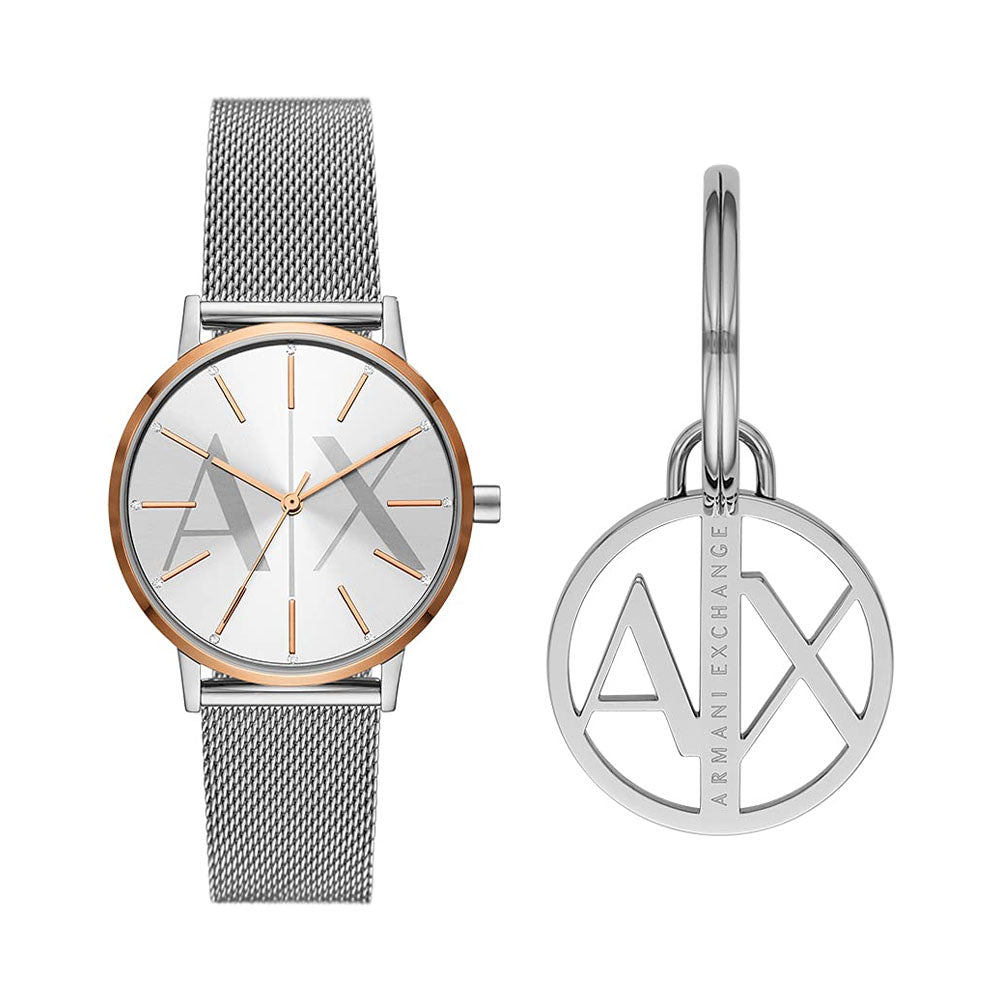 Armani Exchange Analog Silver Dial Women's Watch-AX7130SET