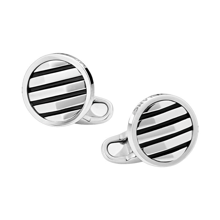 Mont Blanc 123804 Cufflinks, round in silver with geometric inlay