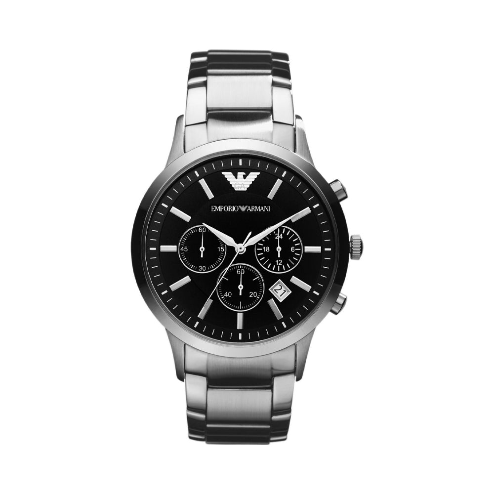 Emporio Armani Chronograph Black Dial Stainless Steel Men's Watch AR2434  (Unboxing) @UnboxWatches - YouTube