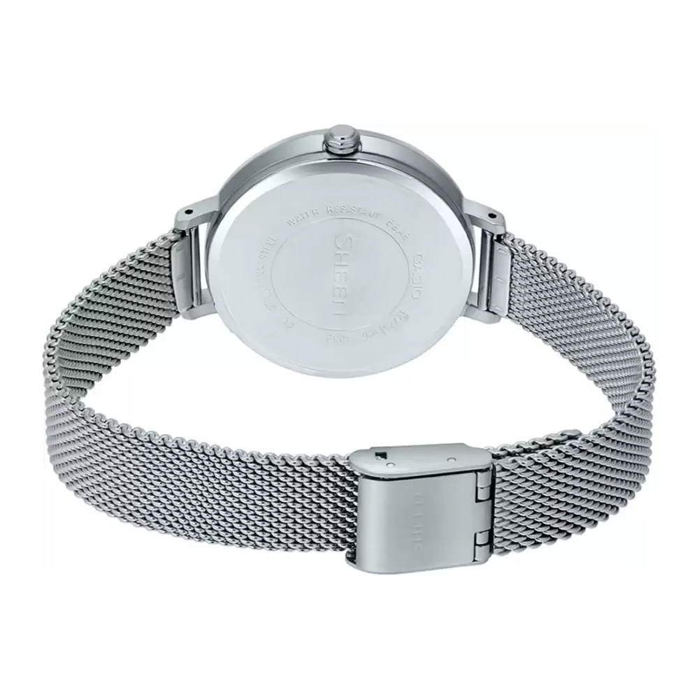 Casio Analog Silver Dial Women's Watch-SHE-4059M-4AUDF (SH218)