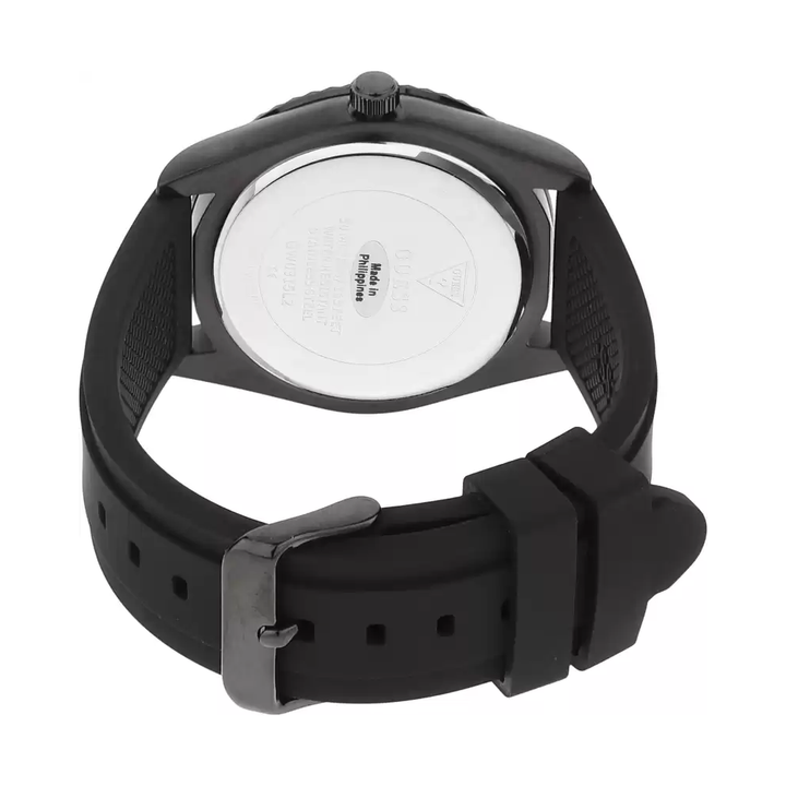 Guess Mens Connoisseur Black Dial Silicone Analogue Watch - GW0335G1