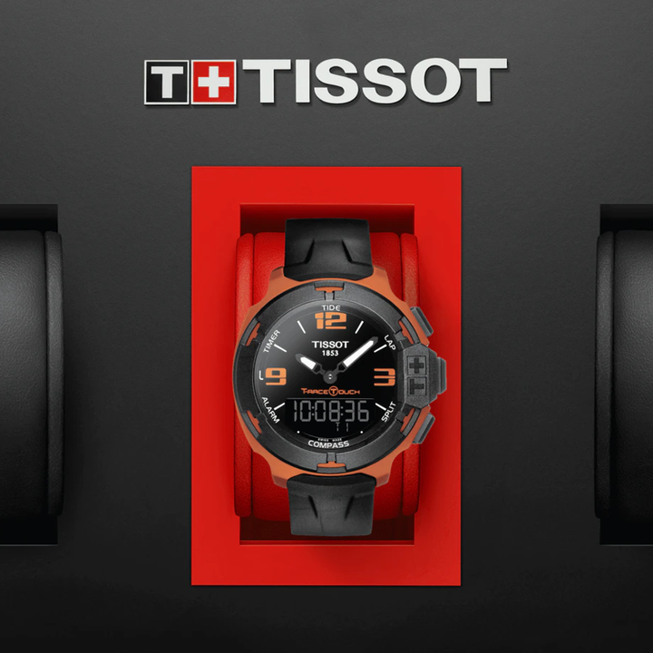 Tissot T0814209705703 T-Race Touch Black Dial Orange Rubber Men's Watch