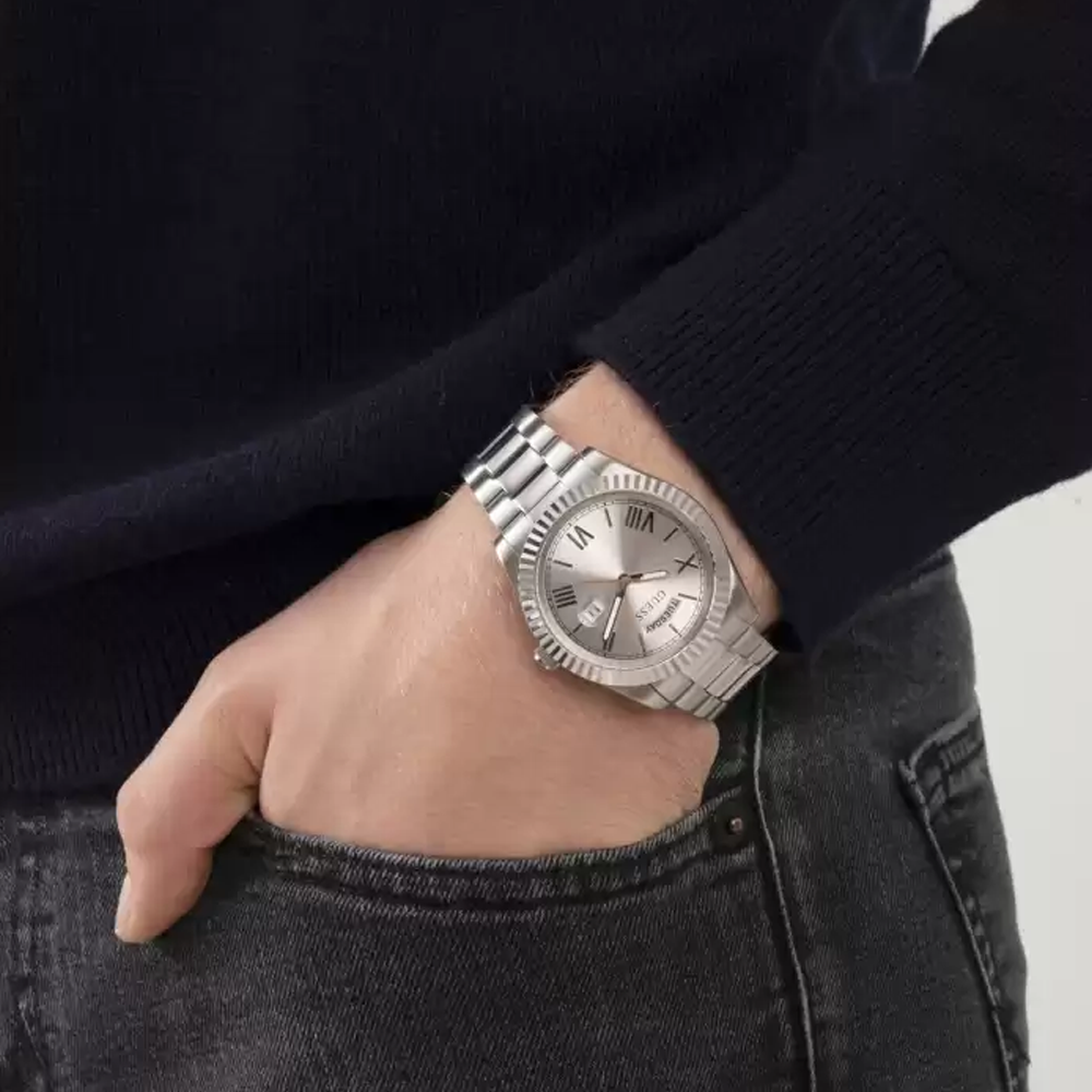 GUESS Connoisseur Mens Dress Watch Silver-GW0265G6