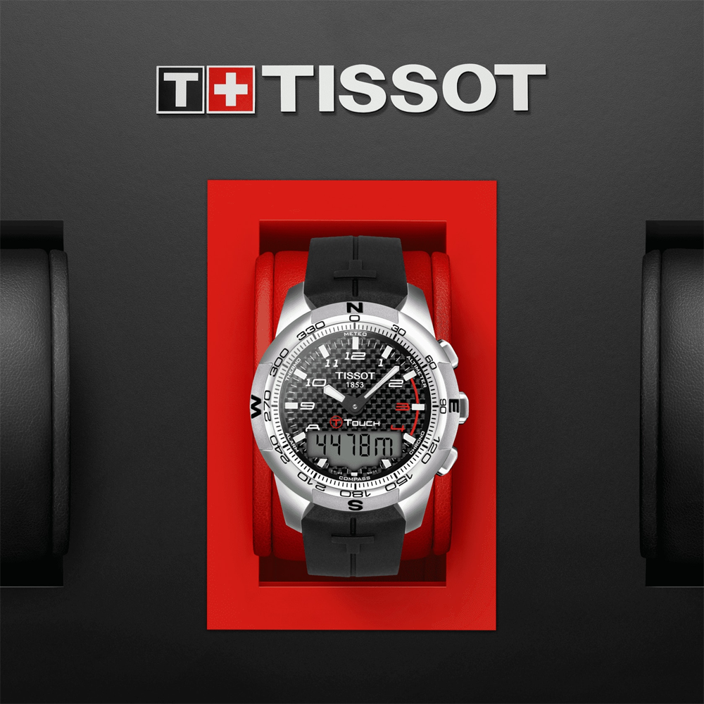 Tissot T-Touch II Titanium Alarm Chronograph Mens Watch T0474204720700