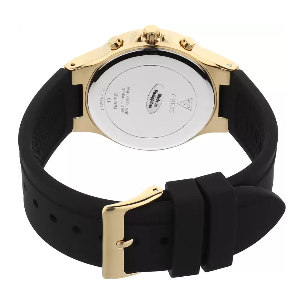 Guess Womens 39 mm Impulse Black Dial Silicone Analogue Watch - GW0257L1