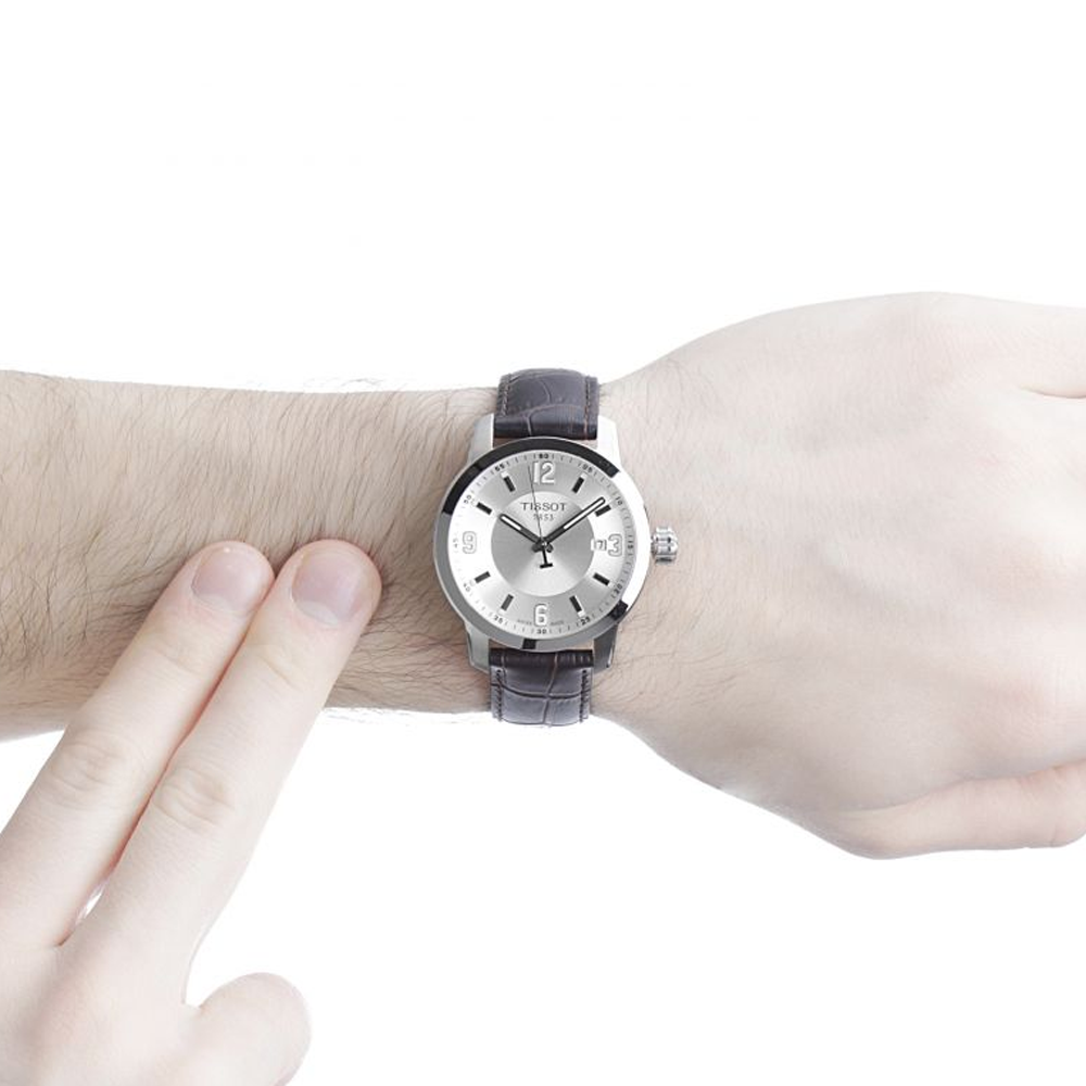 Tissot T0554101603700 PRC 200 Silver Dial Brown Leather Men s Watch The Watch Factory