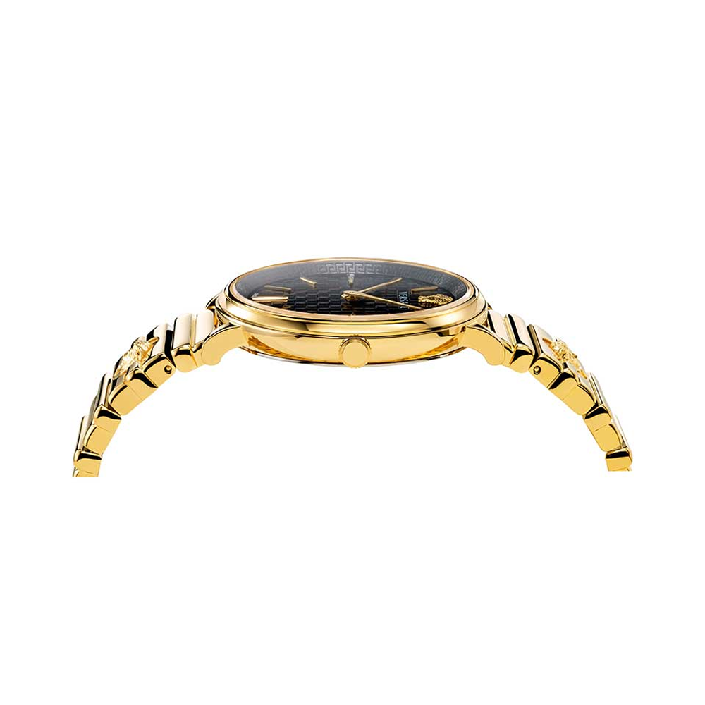 Versace VE8101519 V-Circle Round Analog Black Dial Ladies Watch