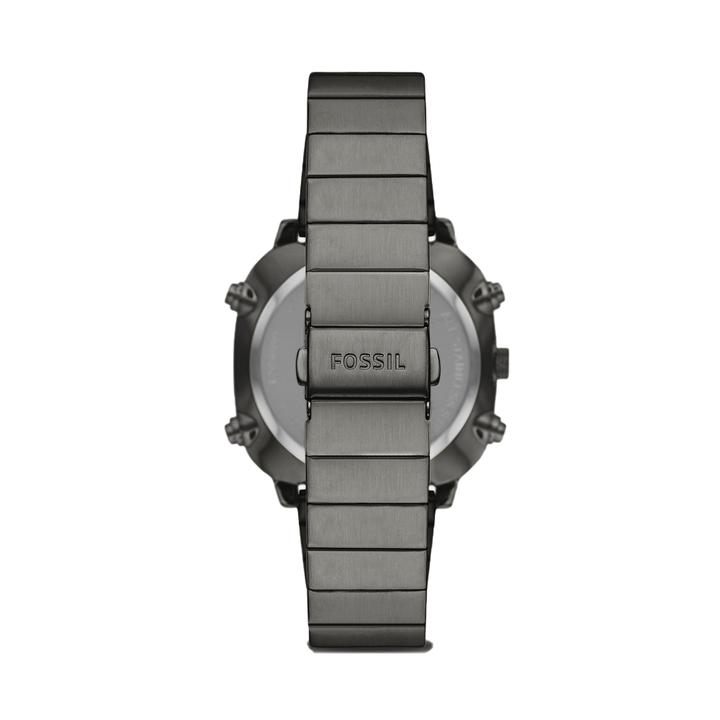 Fossil Mens Retro Black Dial Stainless Steel Analogue-Digital Watch - FS5892