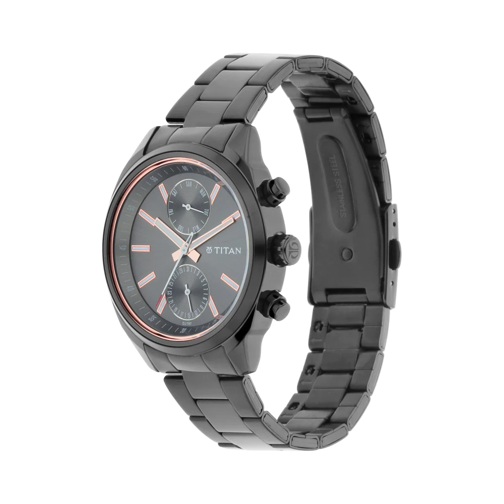 Titan All Black Analog Dial Men's Watch-NP1733NM01