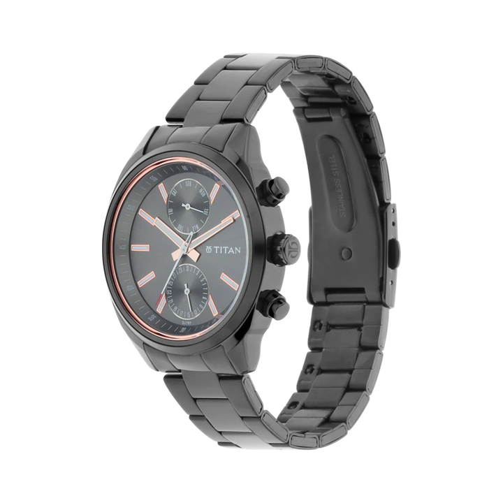 Titan All Black Analog Dial Men's Watch-NP1733NM01