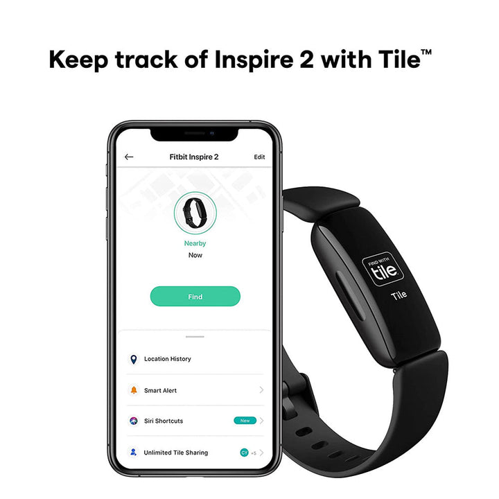 Fitbit Inspire 2 Fitness Tracker (40.9mm) (24/7 Heart Rate, FB418BKBK, Black, Silicone Band)
