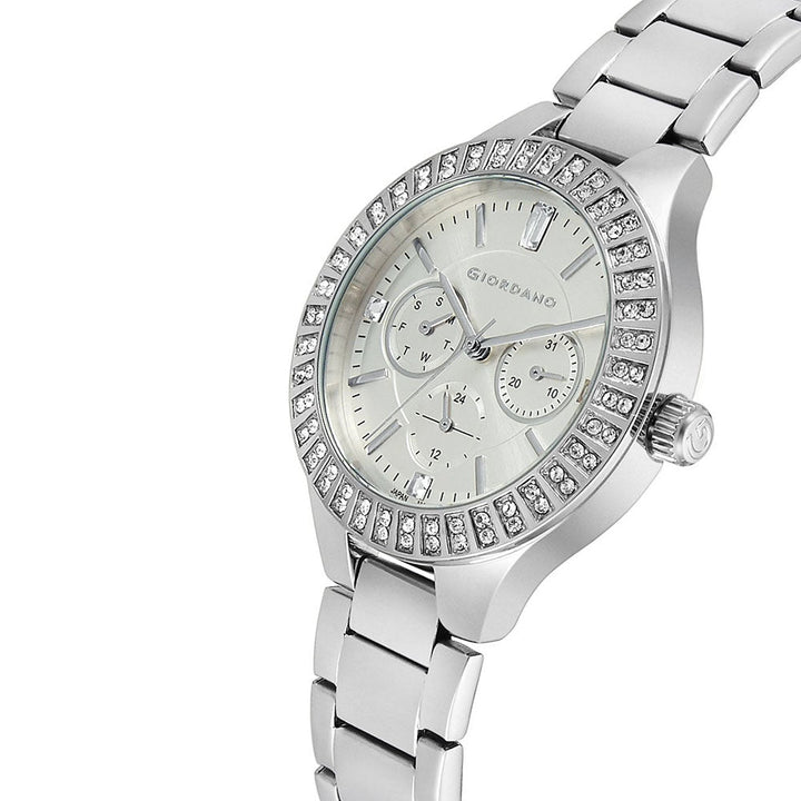 Giordano Multifunctional Silver Dial Women's Watch -2950-22