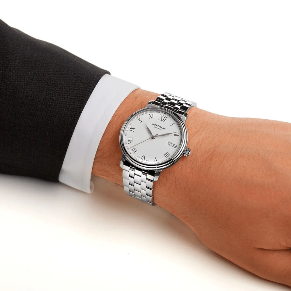 Montblanc Tradition Automatic White Dial Men's Watch 112610