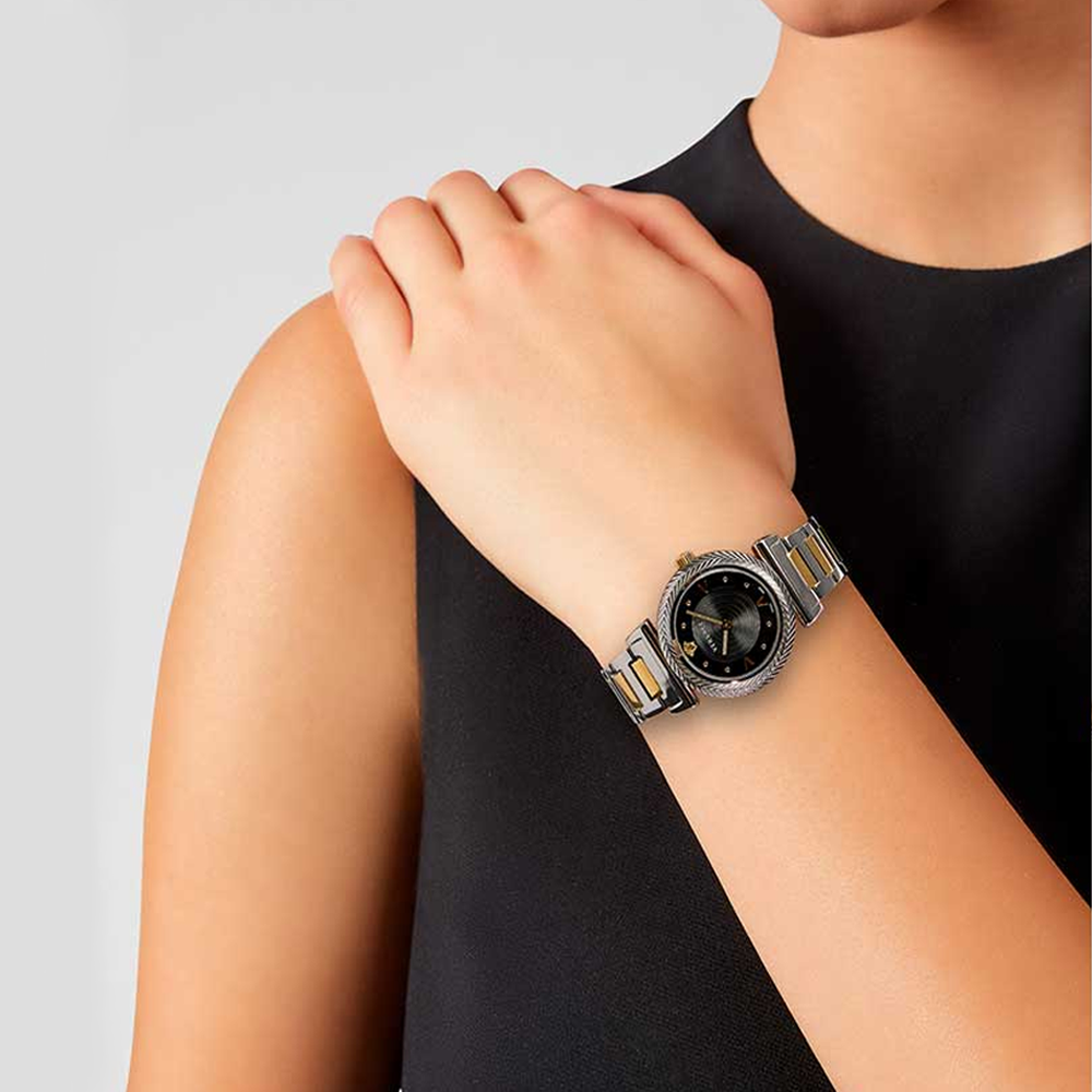 Versace VERE00518 V-Motif Round Analog Black Dial Ladies Watch