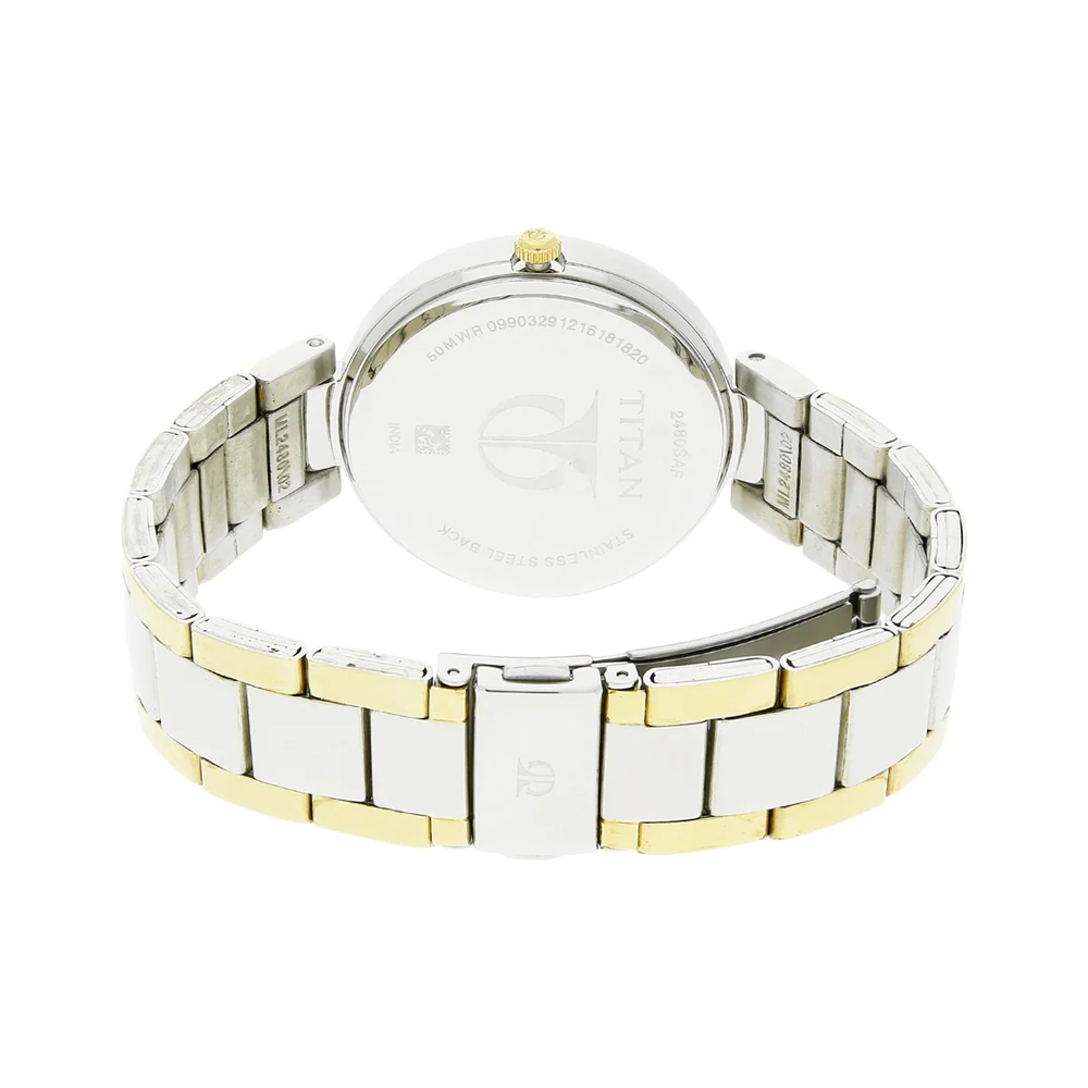TITAN Workwear Gold Dial Women's Watch NL2480BM02