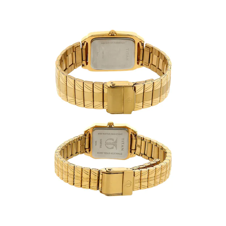 Titan NK15812488YM05 Bandhan Gold Dial Couple Analog Watch