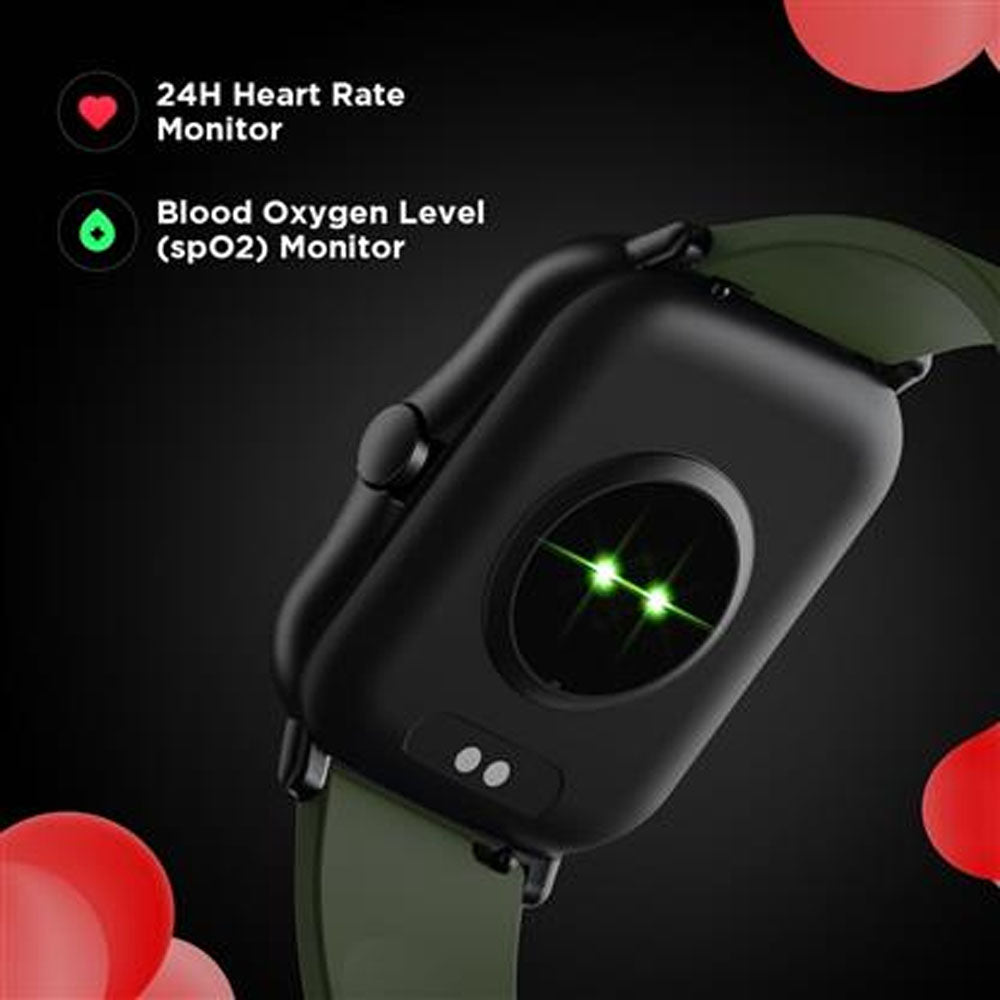 boAt Wave Fit Smartwatch with Camera & Music Control (42.92mm HD Display, IP67 Sweat Resistant, Olive Green Strap)