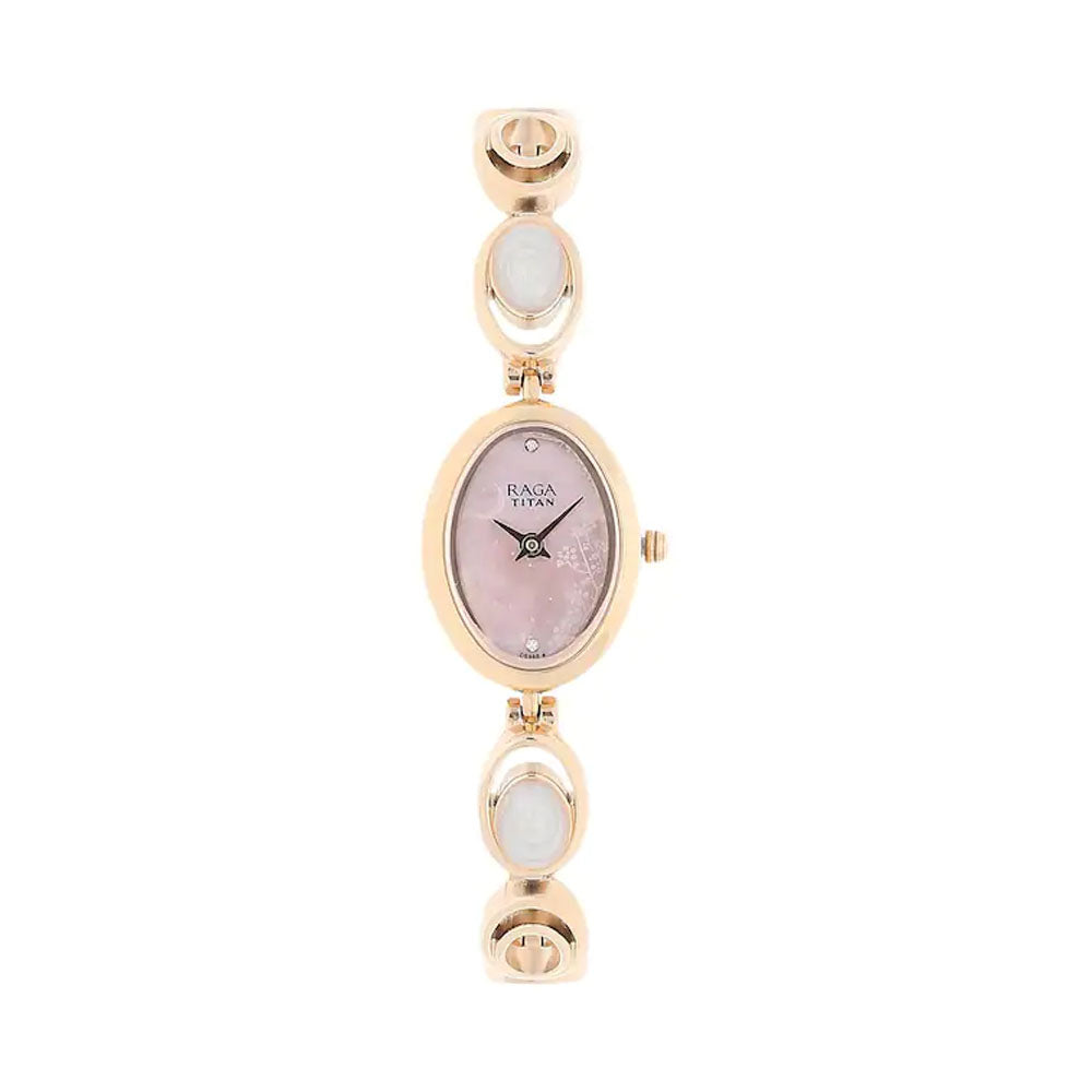 TITAN Raga Moonlight Mother Of Pearl Metal Strap Watch 2511WM04
