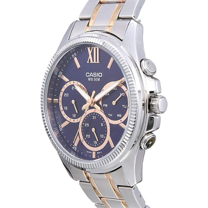 Casio Enticer Men's Analog Blue Dial Watch-MTP-E315HRG-2AVIF (A1776)