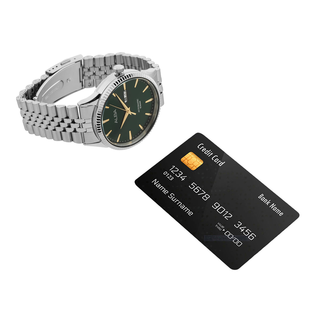 Alba AL4235X1 Emerald Green Silver Strap Mechanical