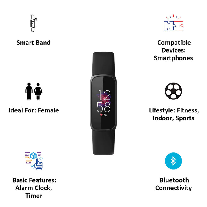 Fitbit Luxe - Graphite Stainless Steel - Activity Tracker With Band - Black