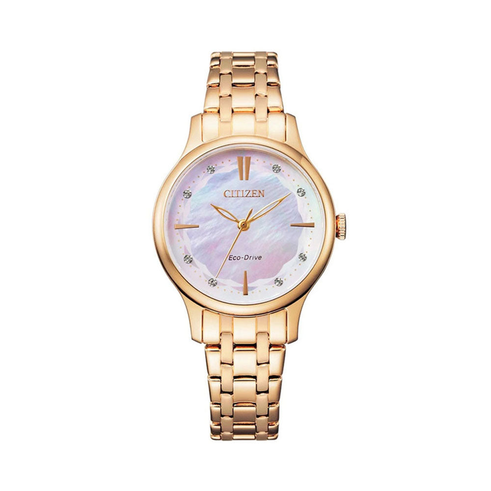CITIZEN ECO-DRIVE LADIES WATCH MOTHER-OF-PEARL DIAL - EM0893-87Y