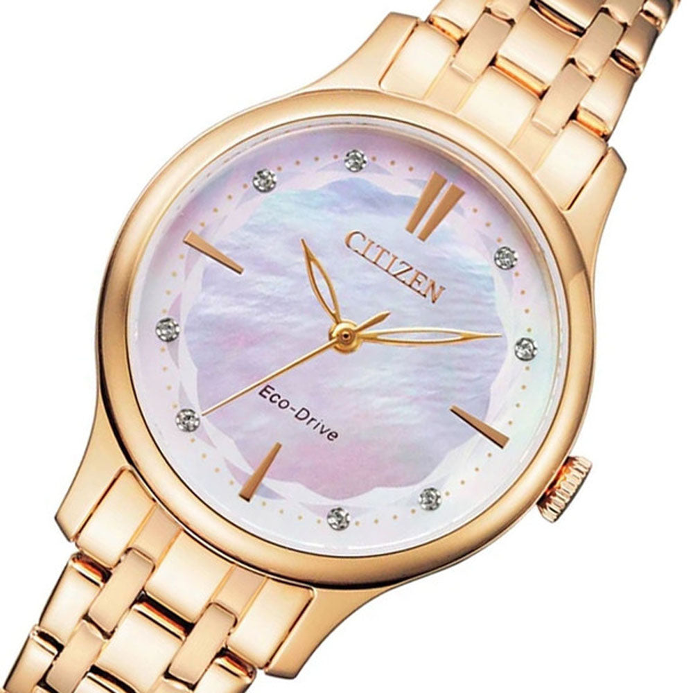 CITIZEN ECO-DRIVE LADIES WATCH MOTHER-OF-PEARL DIAL - EM0893-87Y
