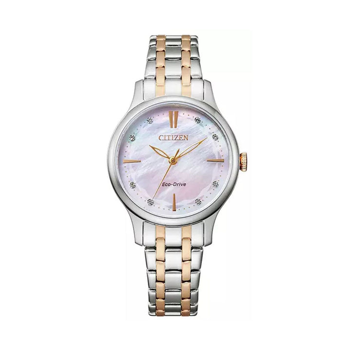 CITIZEN ECO-DRIVE LADIES WATCH MOTHER-OF-PEARL DIAL - EM0896-89Y