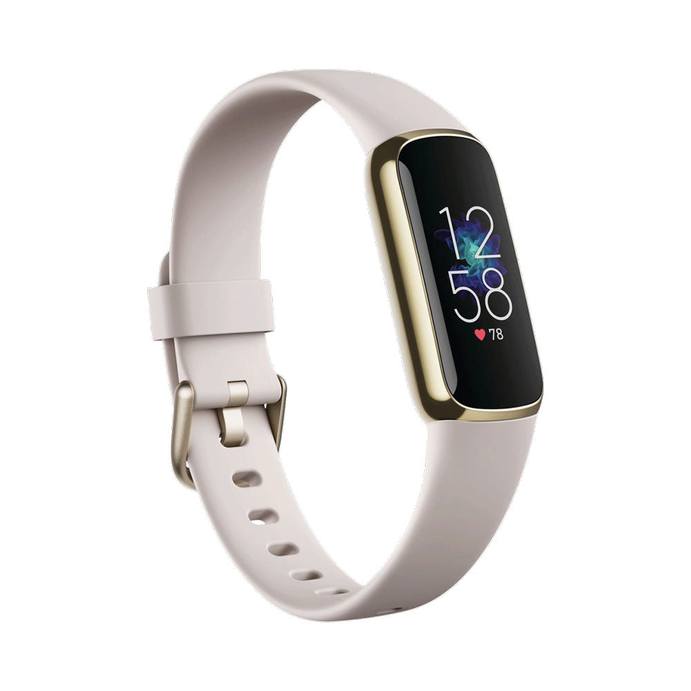 Fitbit Luxe Smart Band (19.30mm) (SPO2 Monitoring, FB422GLWT, Soft Gold/Lunar White, Silicone Band)