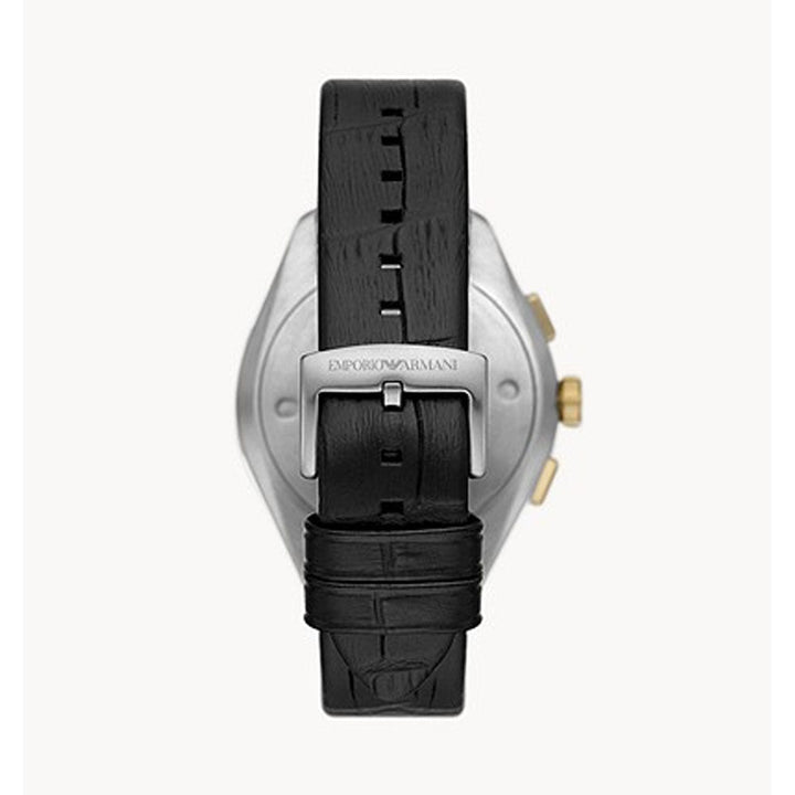 Emporio Armani Chronograph Black Leather Watch AR11498