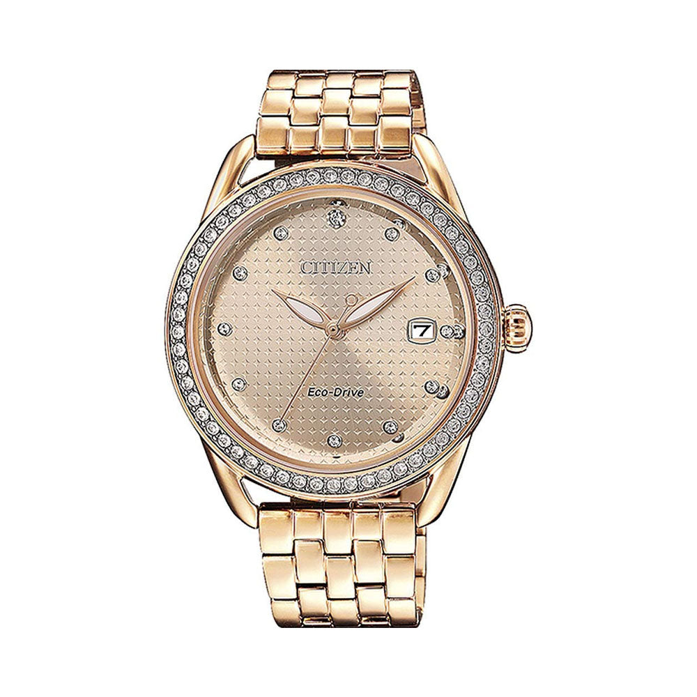 CITIZEN ECO-DRIVE LADIES WATCH ROSE GOLD DIAL - FE6119-85X