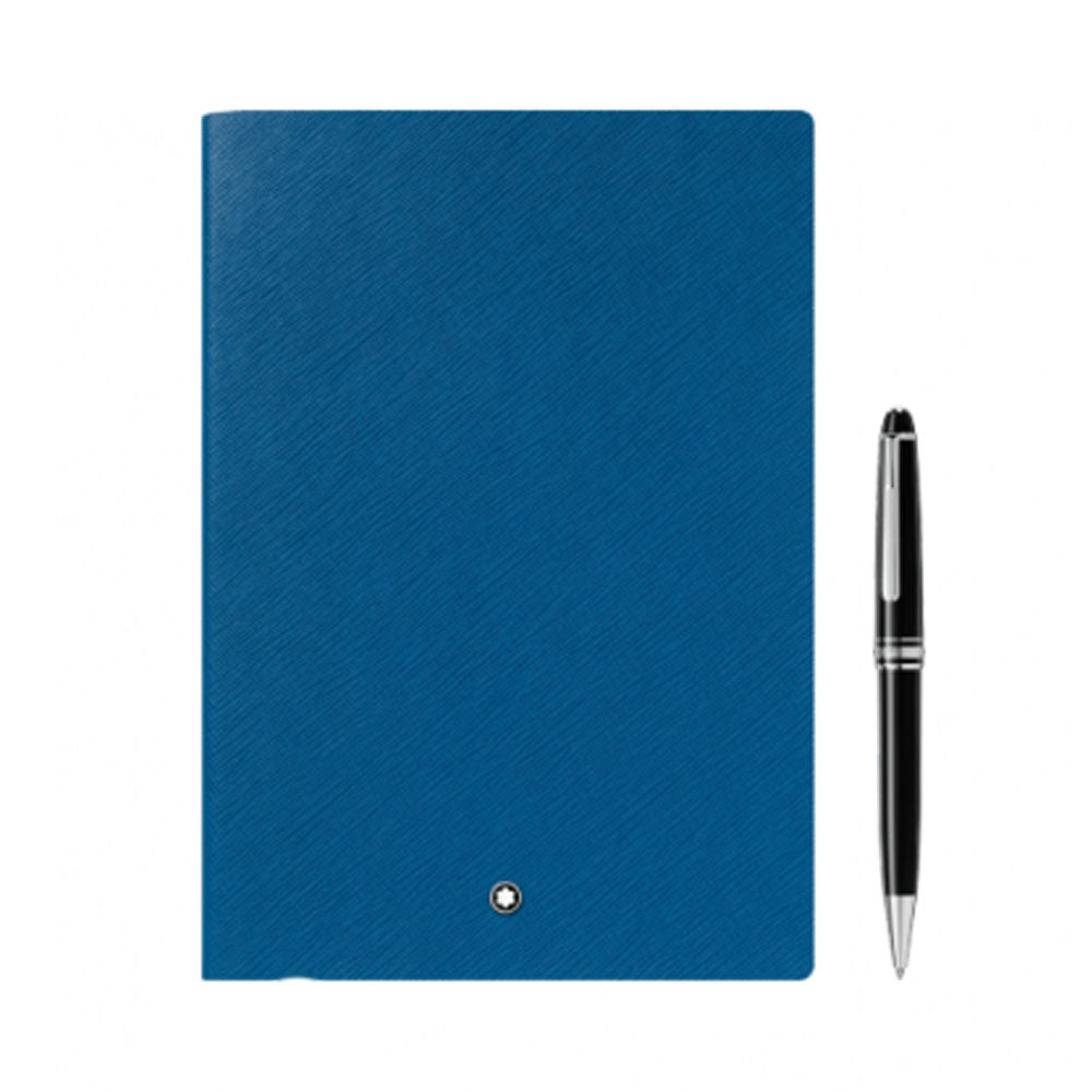 MONT BLANC MEISTERSTÜCK BLUE NOTEBOOK BALL POINT PEN SET 118961