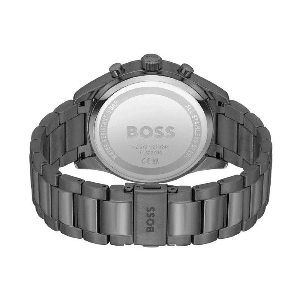 Hugo Boss View Black Dial Steel Qtz Chrono Watch 1513991