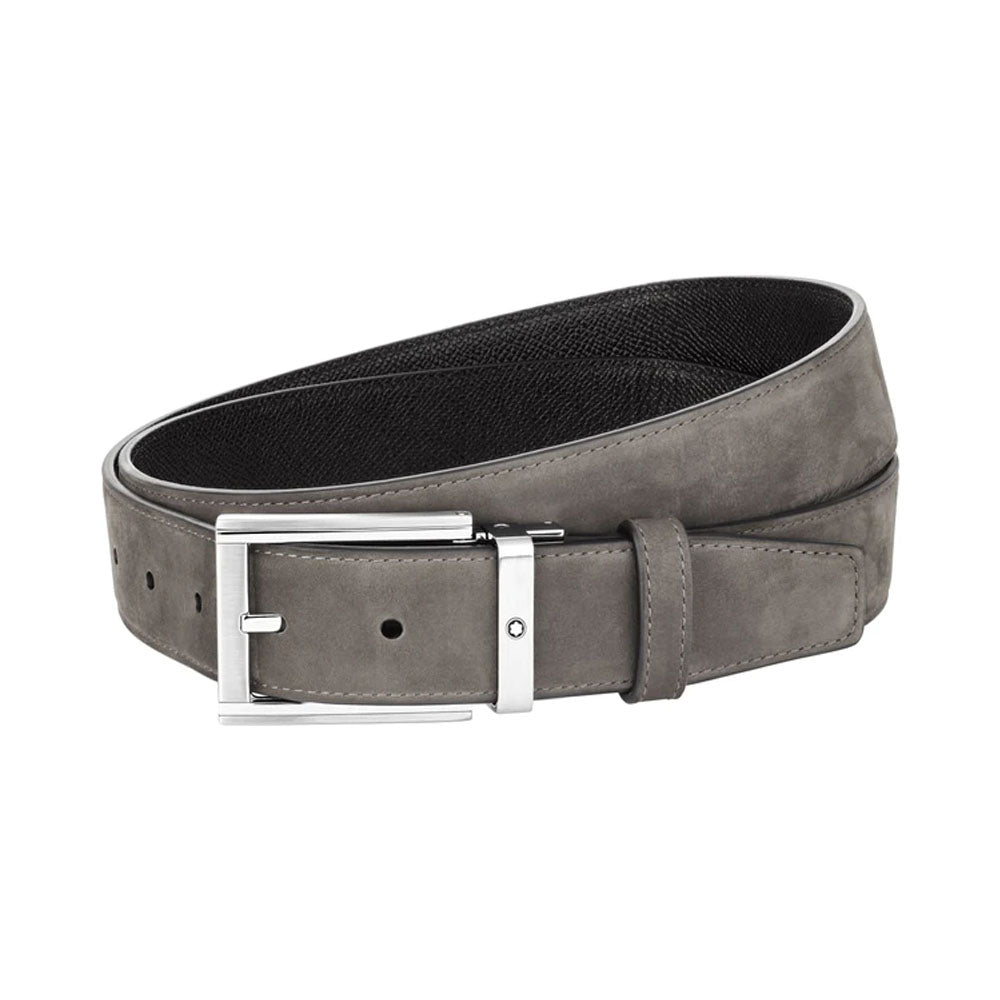 Montblanc M Buckle 35mm Black Reversible Genuine Leather Belt 129445